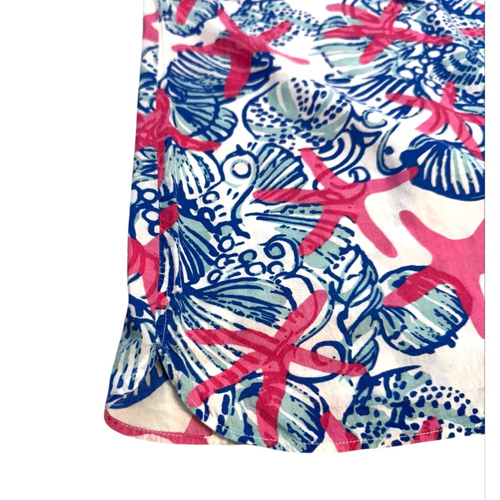 Lilly Pulitzer She Shells Floral Print Embroidered Tunic Dress Size Girls Medium - Picture 6 of 8